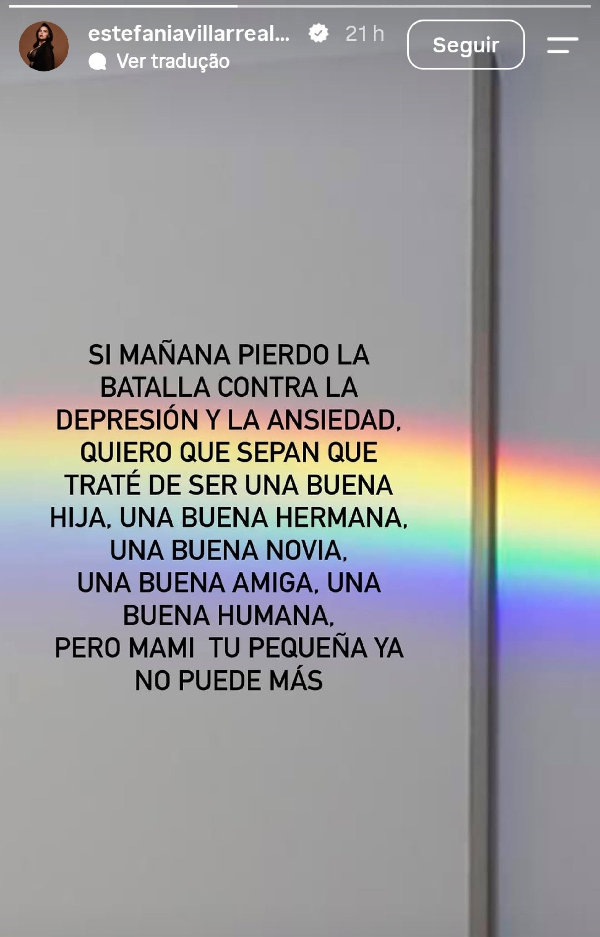 Estefanía Villarreal comparte su lucha contra la depresión y ansiedad.