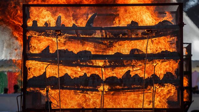 Queman cuernos de rinoceronte para concientizar sobre venta ilegal.