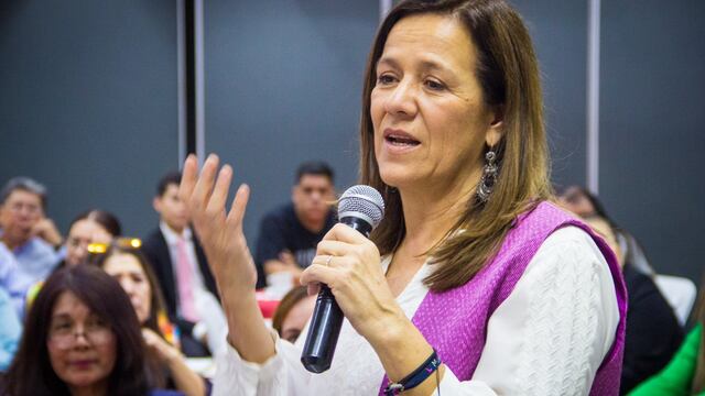 Margarita Zavala durante su presentación en Confió en México