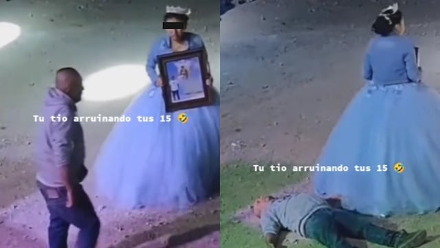 Baile de quinceañera queda arruinado por un borracho que se cayó