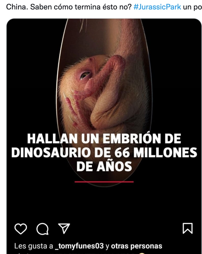 Hallazgo de embrión de dinosaurio desata memes de 'Jurassic Park'