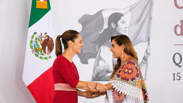 Mara Lezama recibe a Claudia Sheinbaum en Chetumal
