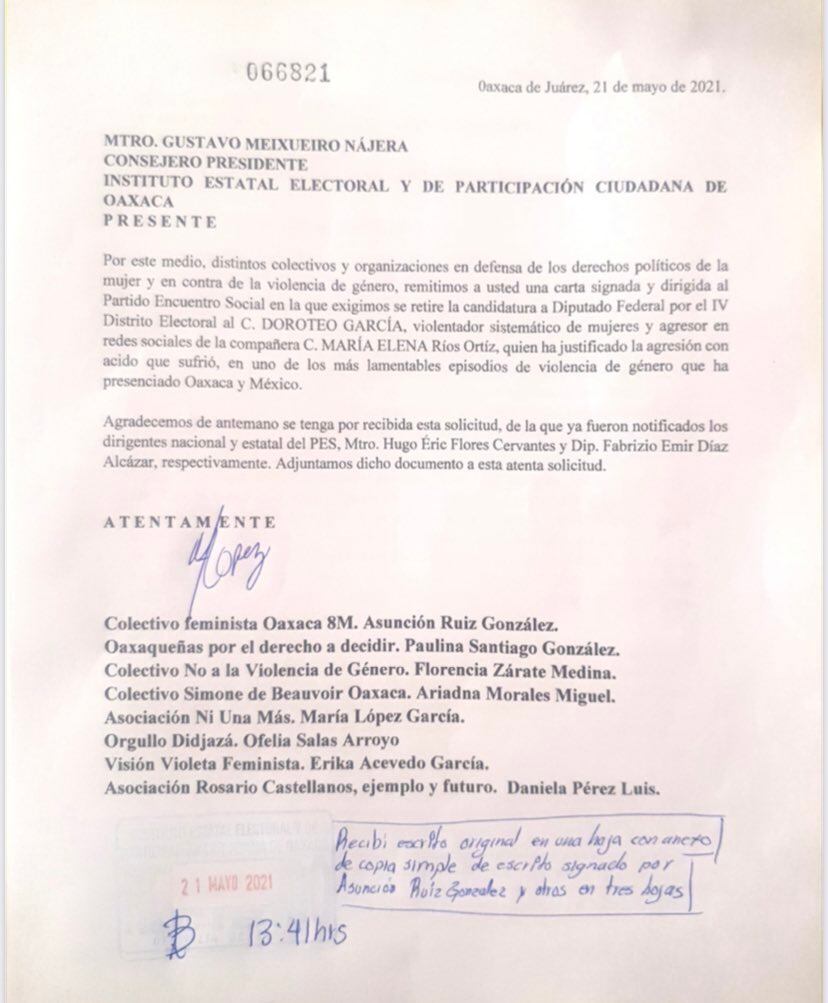 Carta enviada al PES