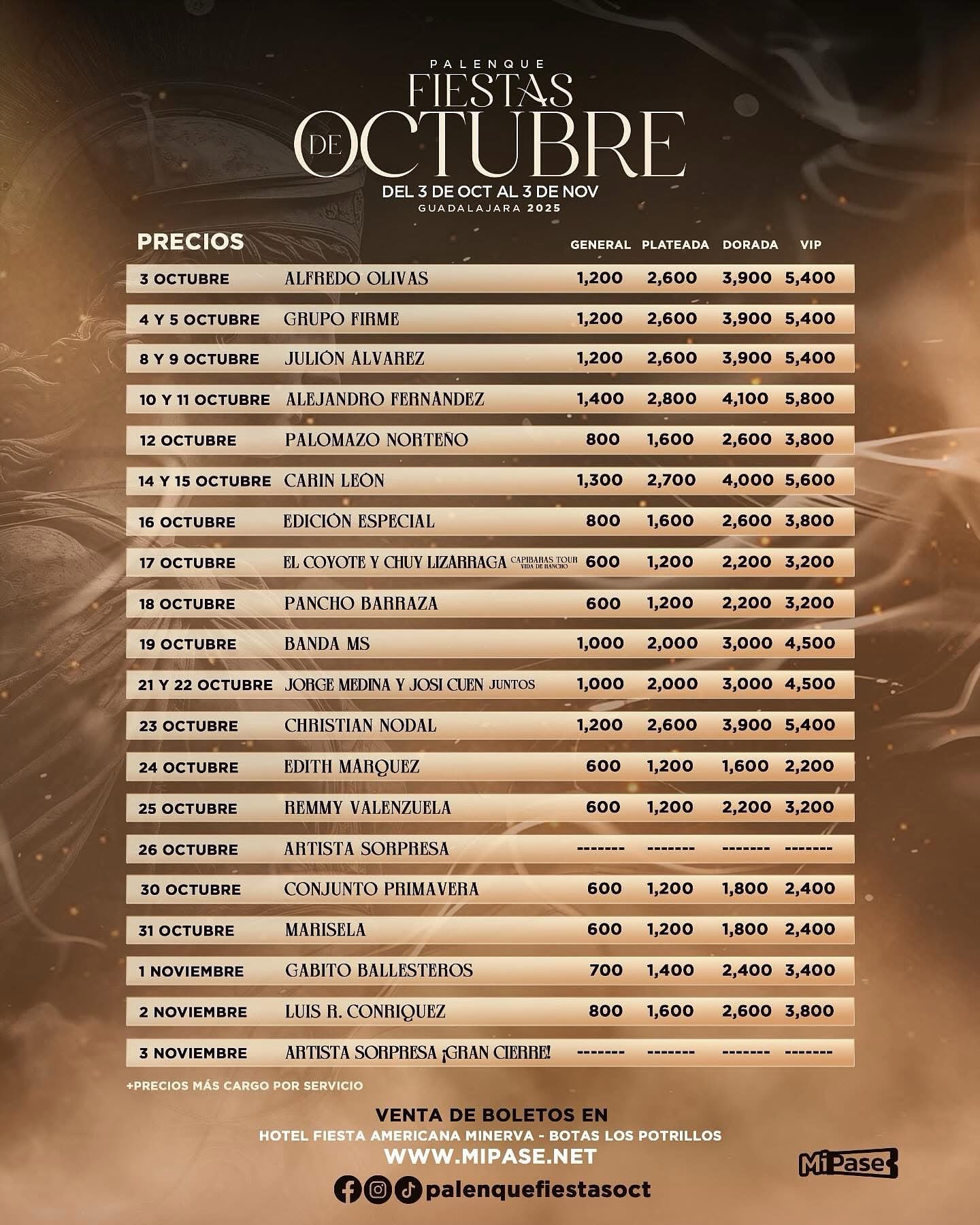 Palenque Fiestas de Octubre 2025
