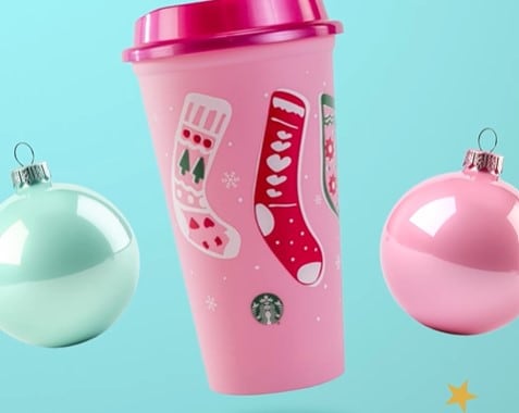 Vasos reutilizables de la navidad en Starbucks 2024