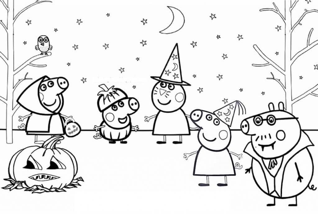 Dibujos Peppa Pig Halloween para colorear: 12 terroríficas plantillas para imprimir
