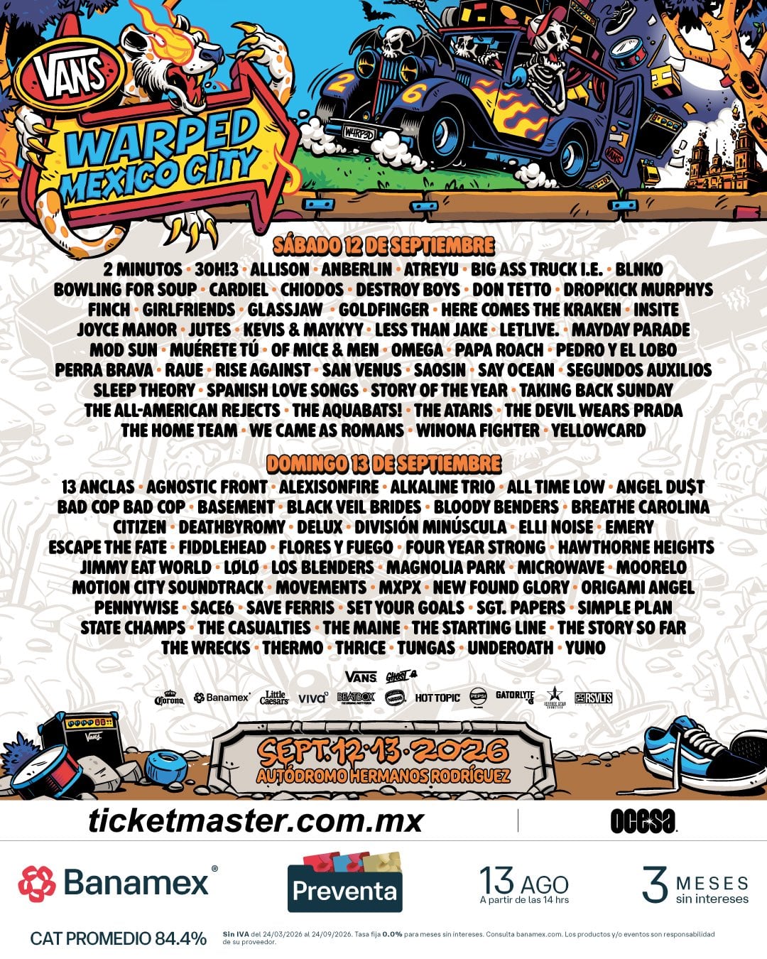 Cartel del Vans Warped Tour 2026