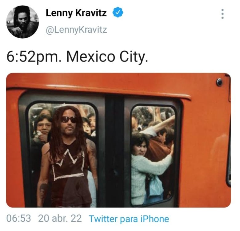 Meme de Lenny Kravitz en CDMX