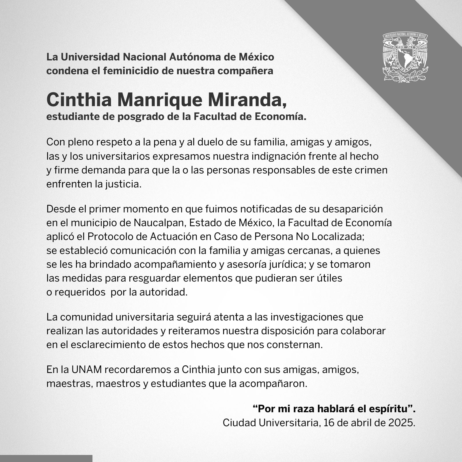 ¿Quién era Cinthia Manrique?