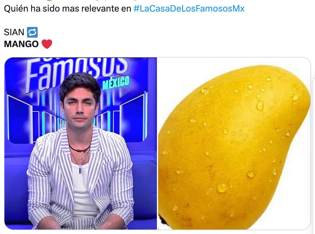 Memes del mango de Briggitte Bozzo en La Casa de los Famosos México 2024