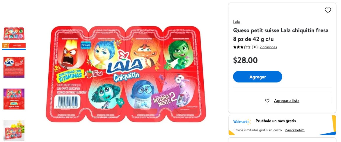 Lala Chiquitín de Intensamente 2 en Walmart