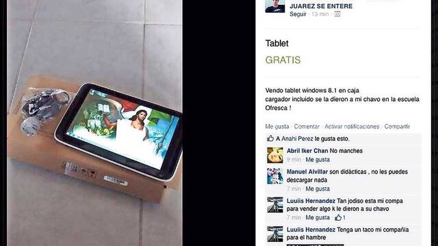 Padres de familia venden tablets del gobierno en Facebook