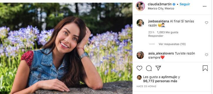 A Claudia Martín le dan la razón tras destaparse romance entre Andrés Tovar y Maite Perroni