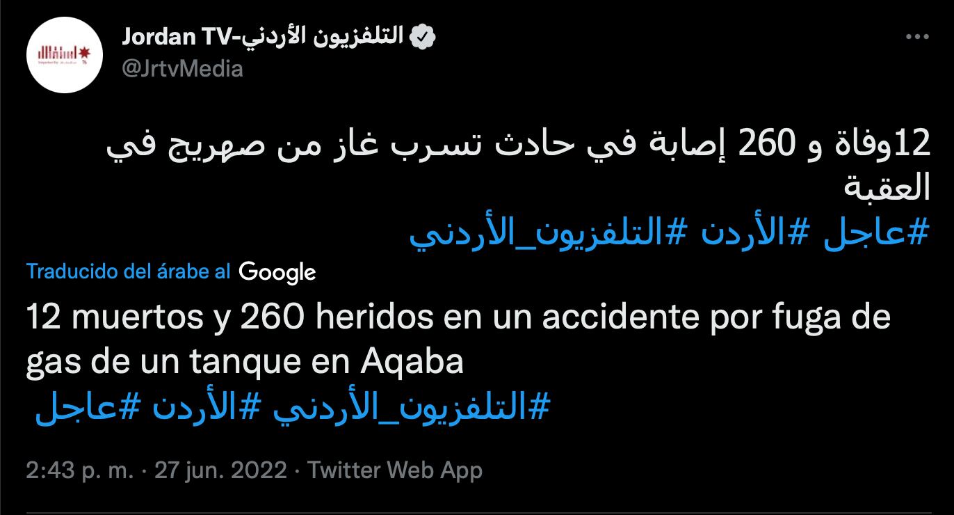 VIDEO: Fuga de gas en Jordania deja un saldo de al menos 12 muertos y 260 heridos