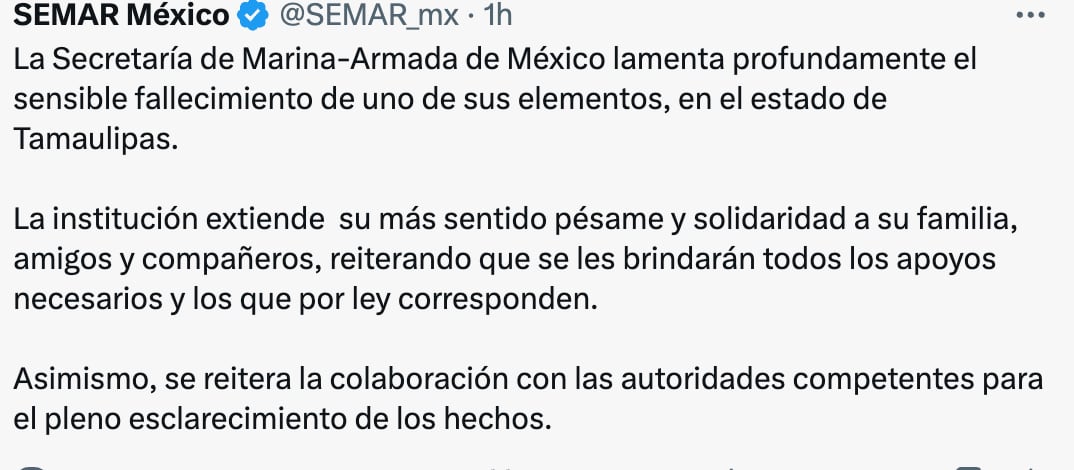 Secretaría de Marina confirma muerte de Abraham Jeremías Pérez Ramírez