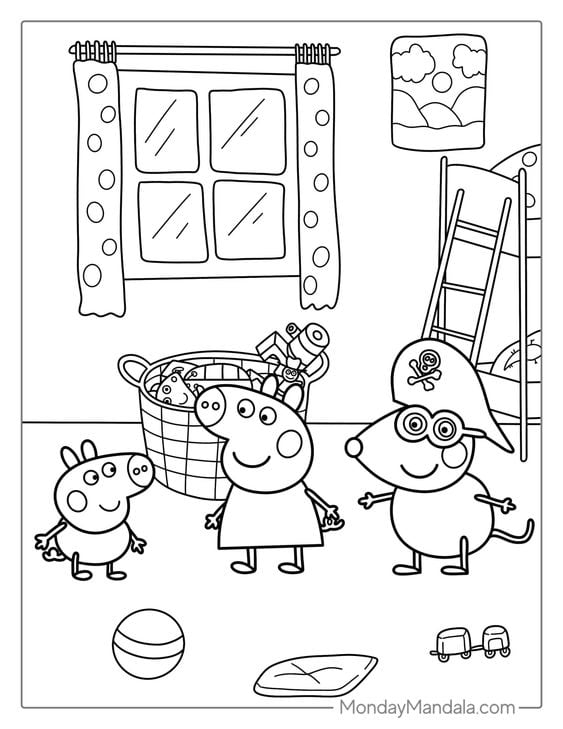 Dibujos de George Pig de vacaciones para colorear