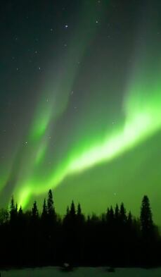Aurora boreal que dejo la tormenta geomagnética en Alaska