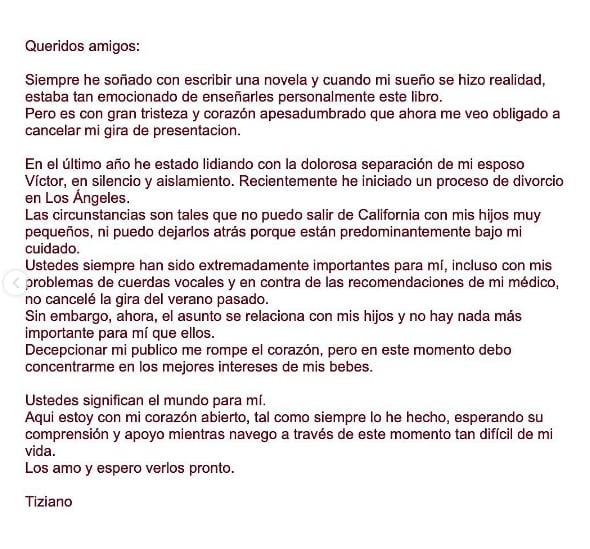 Tiziano Ferro se divorcia de su esposo Victor Allen