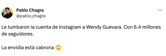 Pablo Chagra ya sacó su teoría sobre la cuenta de Instagram de Wendy Guevara.