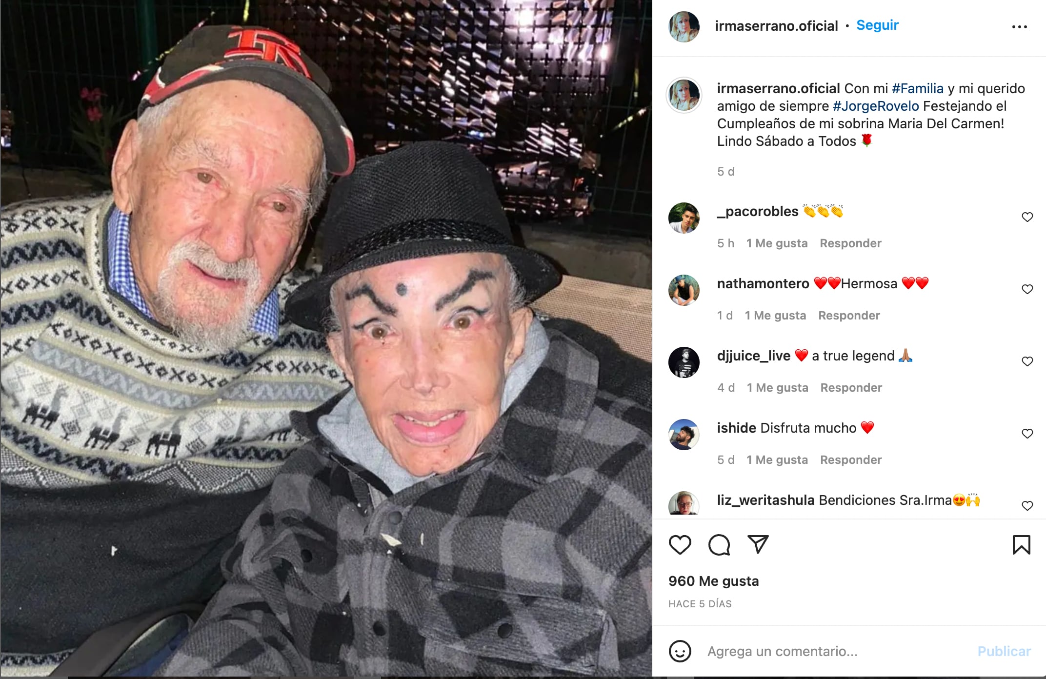 Irma Serrano y su amigo Jorge Rovelo