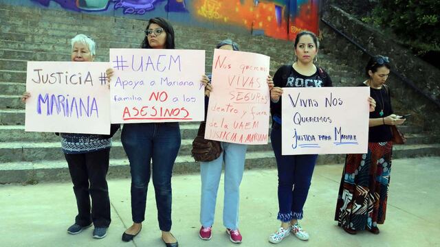 Protesta en la UAEM por el feminicidio de Mariana en Morelos.