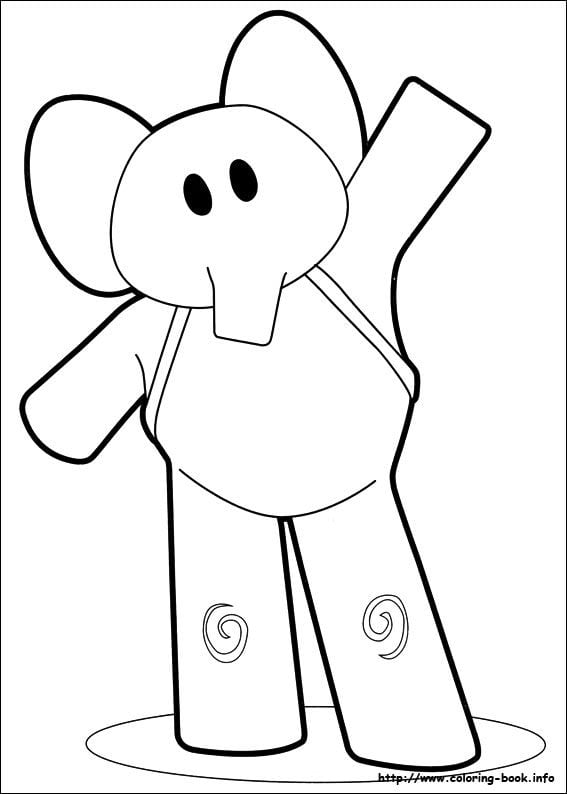 Elly de Pocoyó saludando por el Día del Elefante