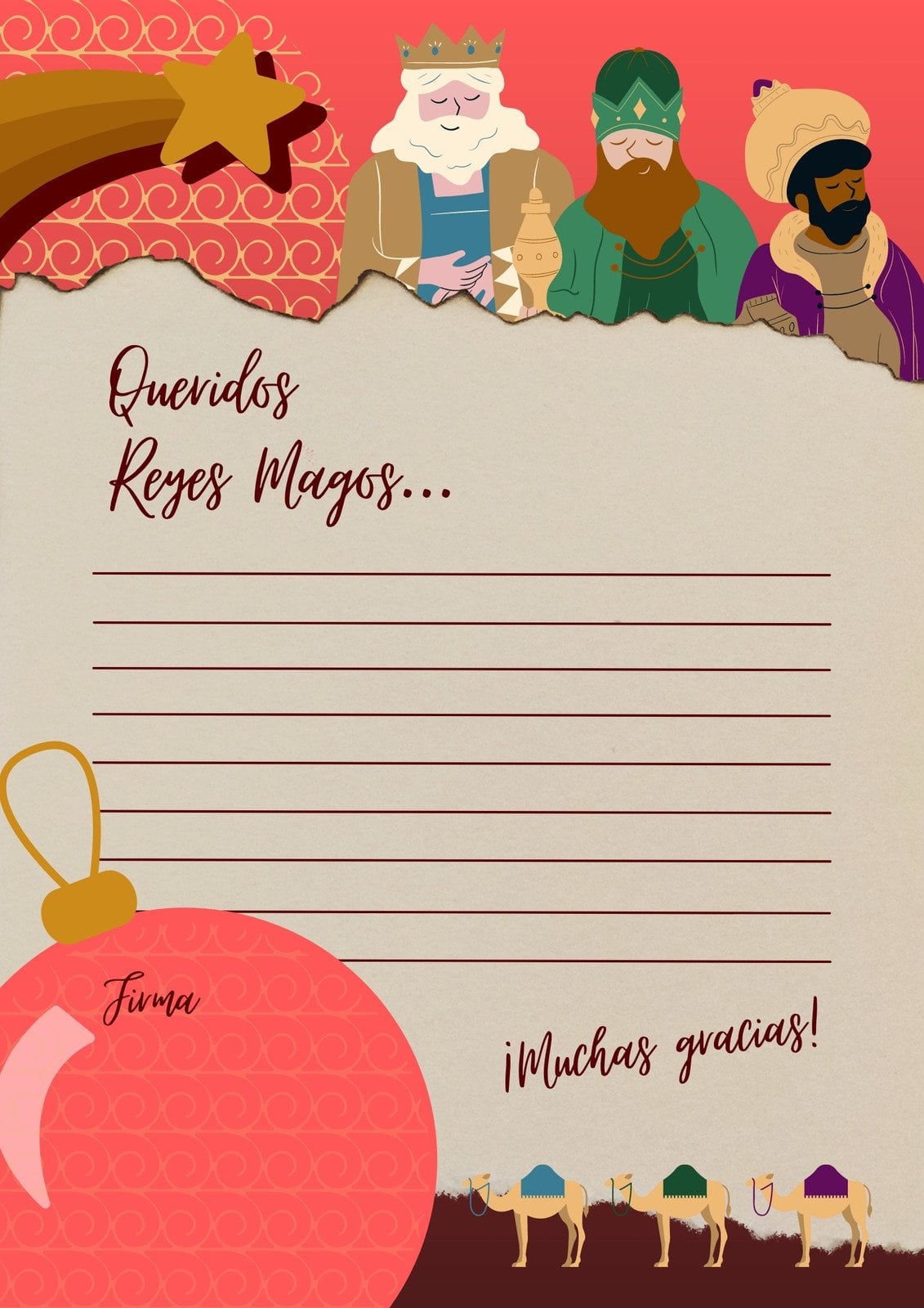 10 plantillas de carta a Los Reyes Magos para imprimir antes del 6 de enero