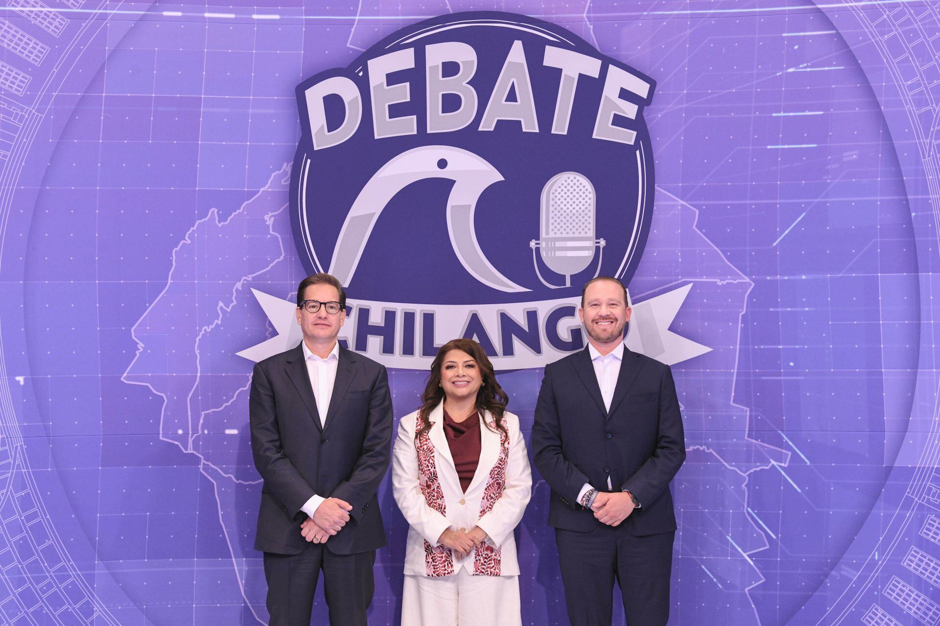 Salomón Chertorivski, Clara Brugada y Santiago Taboada en el segundo debate CDMX