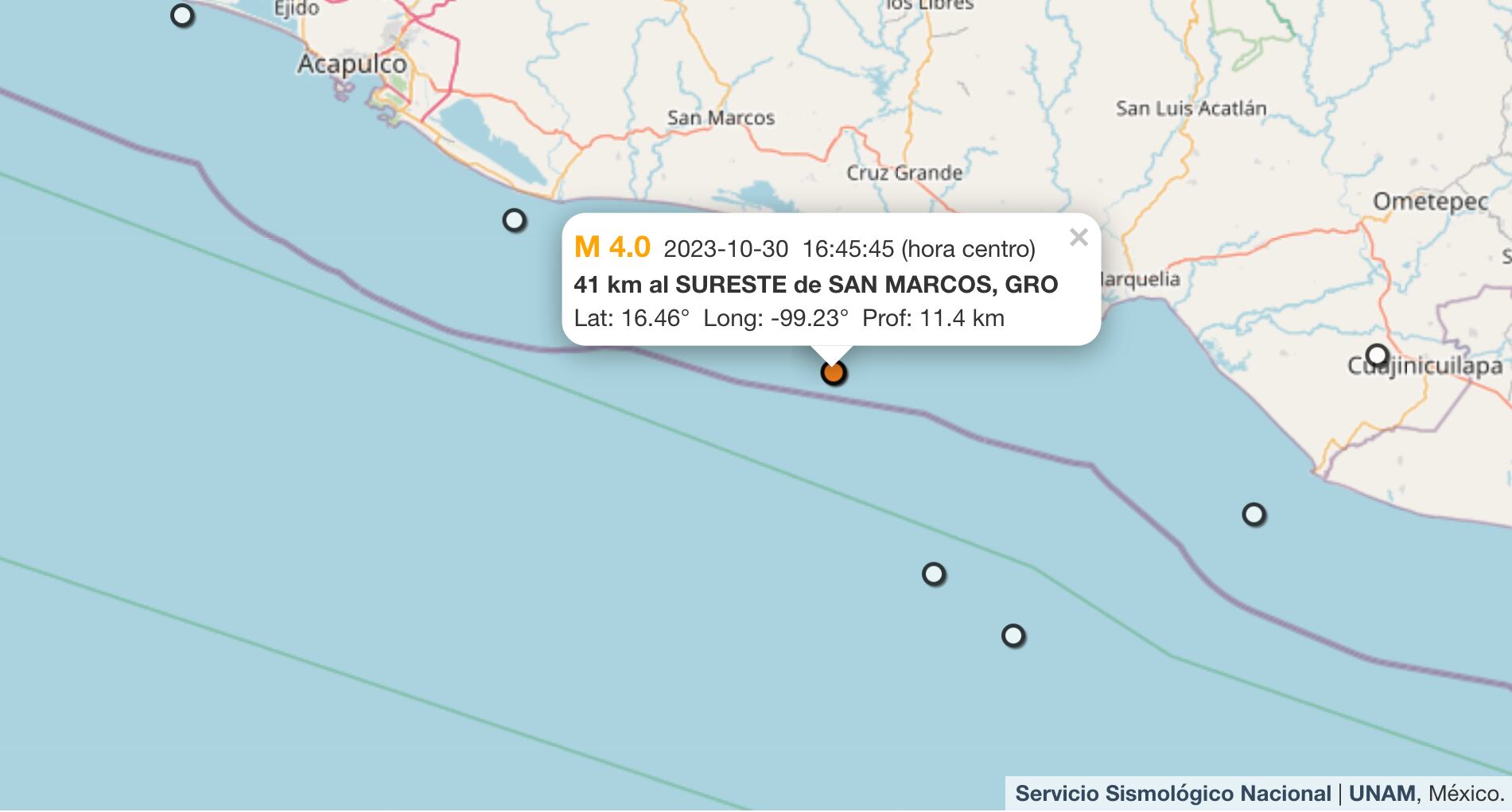 Sismos sacuden Guerrero hoy 30 de octubre