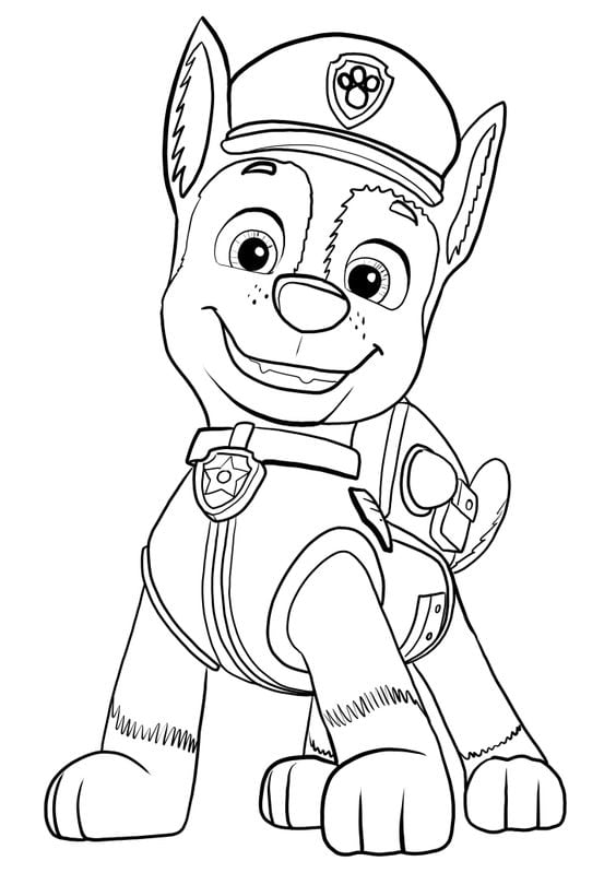 Dibujos de Chase, el líder de Paw Patrol, con temática de Día del Niño