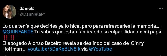 Daniela Parra asegura que el caso de su papá tiene irregularidades