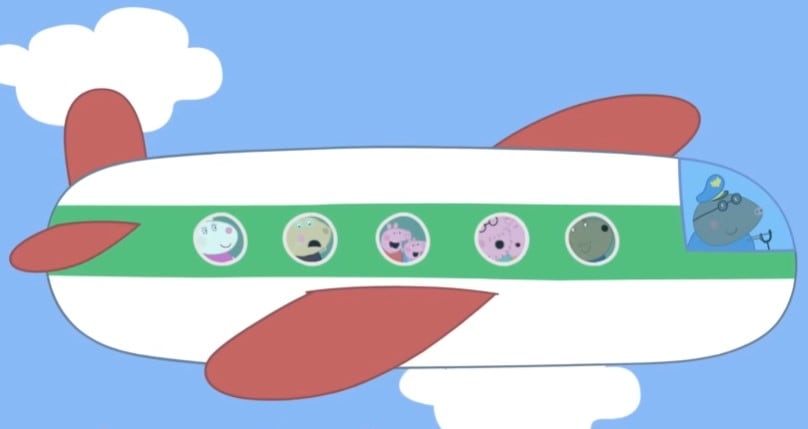 El viaje en avión de Peppa Pig