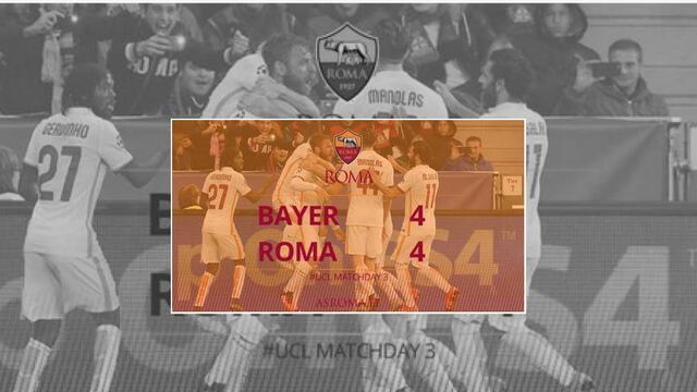 El Bayer ganaba 2-0 con goles de CH7, lo perdía 2-4 ante la Roma y lo acabó empatando 4-4.