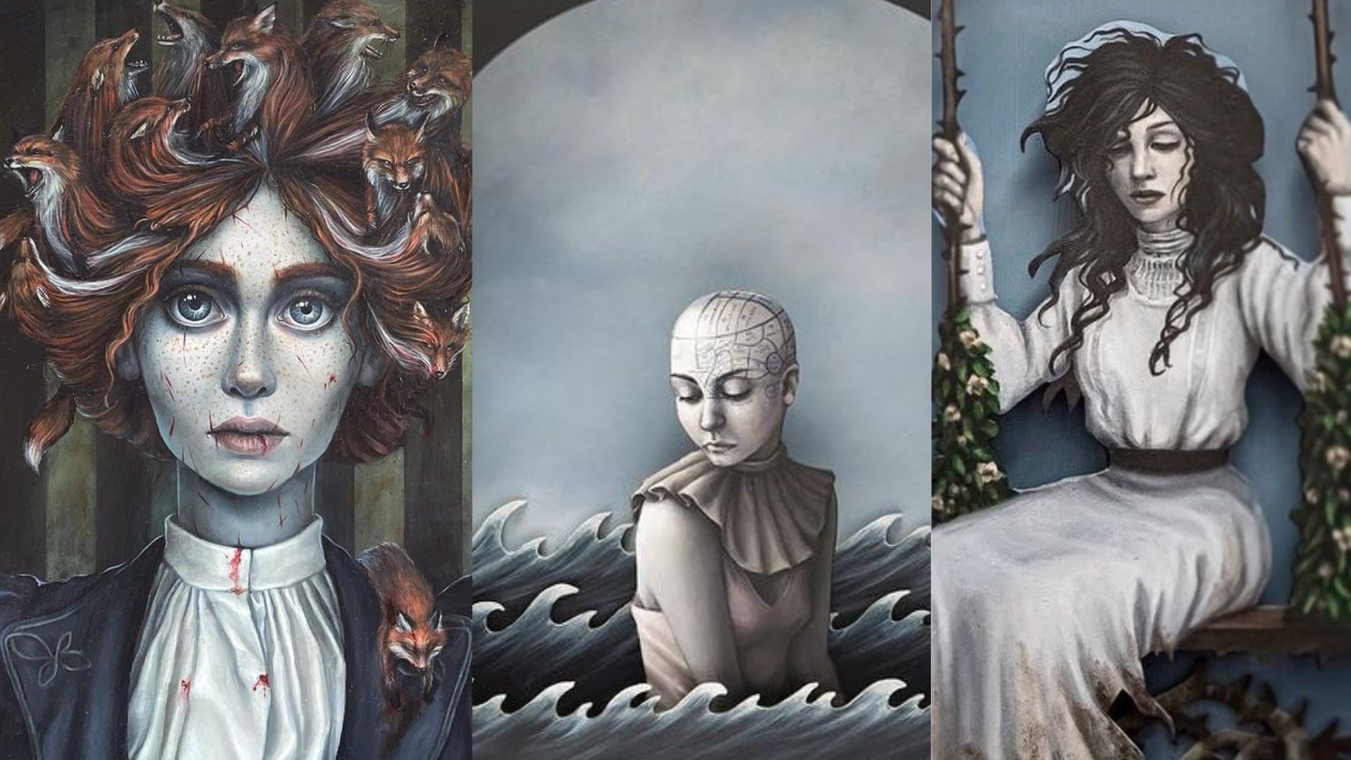 Pinturas de Nabila, hija de Sasha Montenegro y José López Portillo.