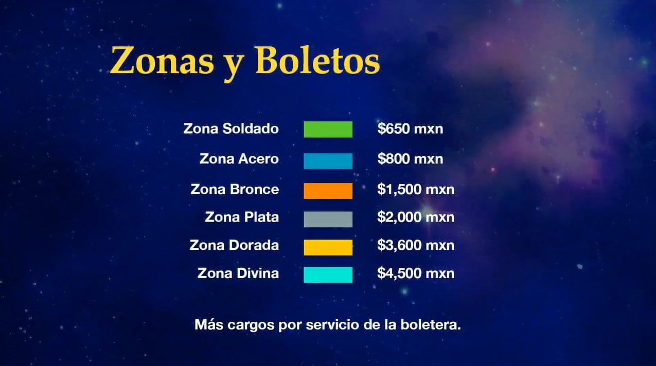 Precios concierto de Los Caballeros del Zodiaco