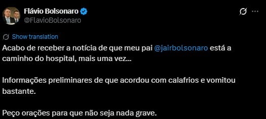 Jair Bolsonaro es llevado a hospital en Brasil
