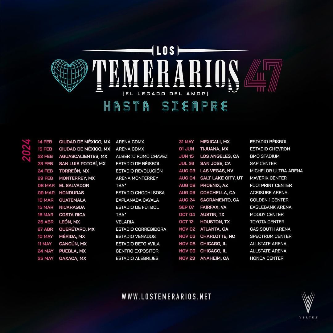 Gira "Hasta Siempre", con la que Los Temerarios se retiran.