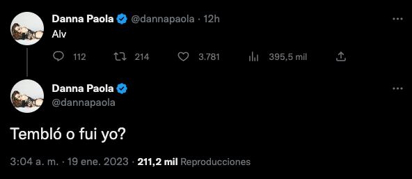 Danna Paola percibe el sismo ocurrido en Tepoztlán