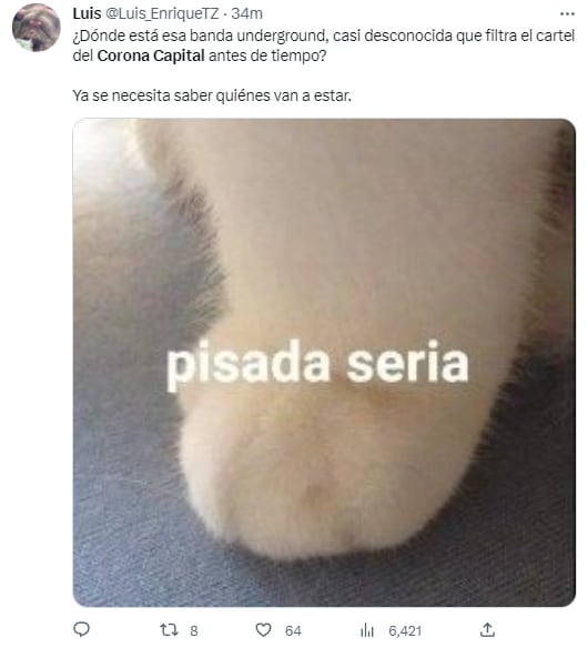 Memes por el cartel del Corona Capital 2023