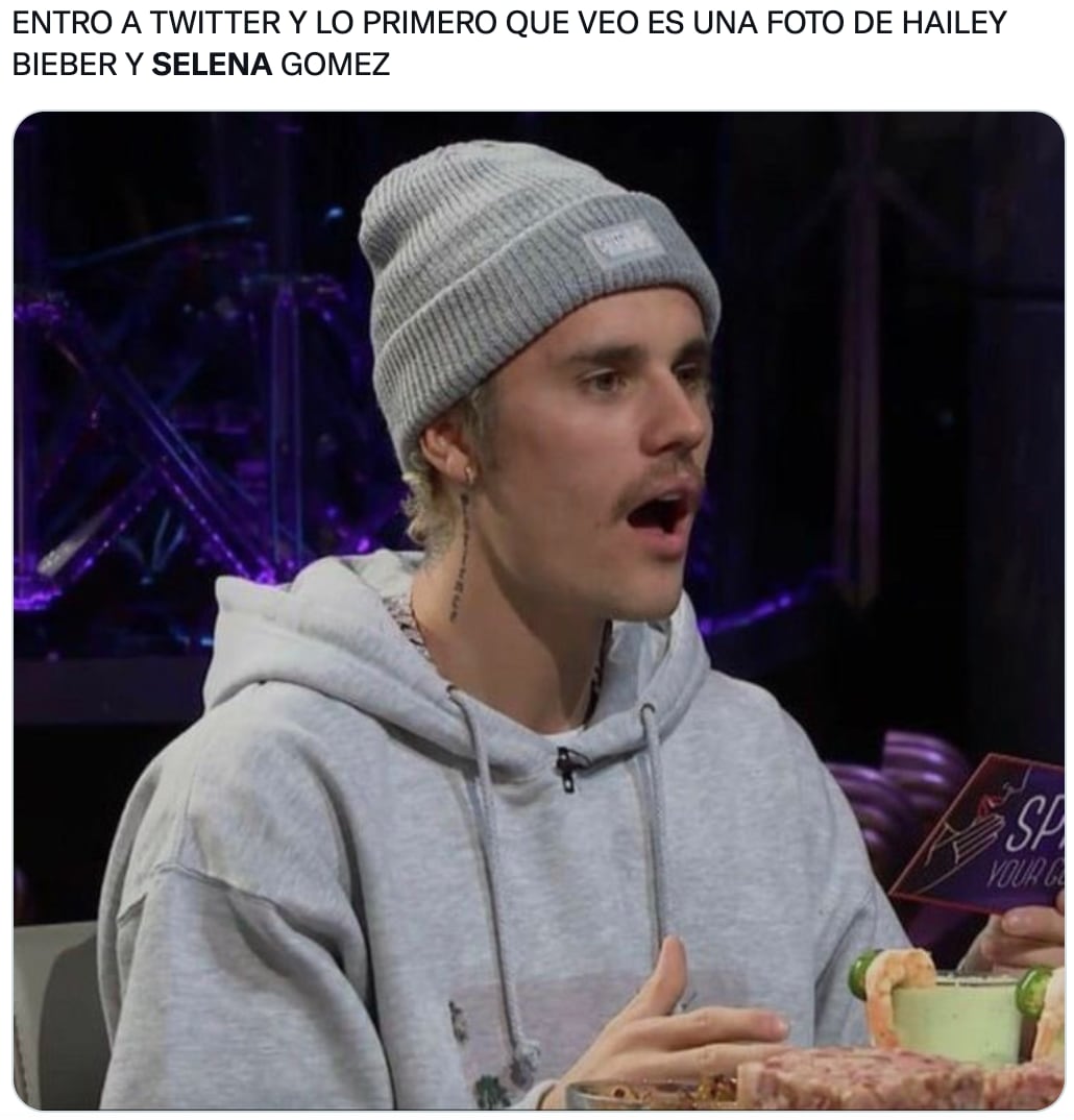 memes de la foto entre Hailey Bieber y Selena Gomez