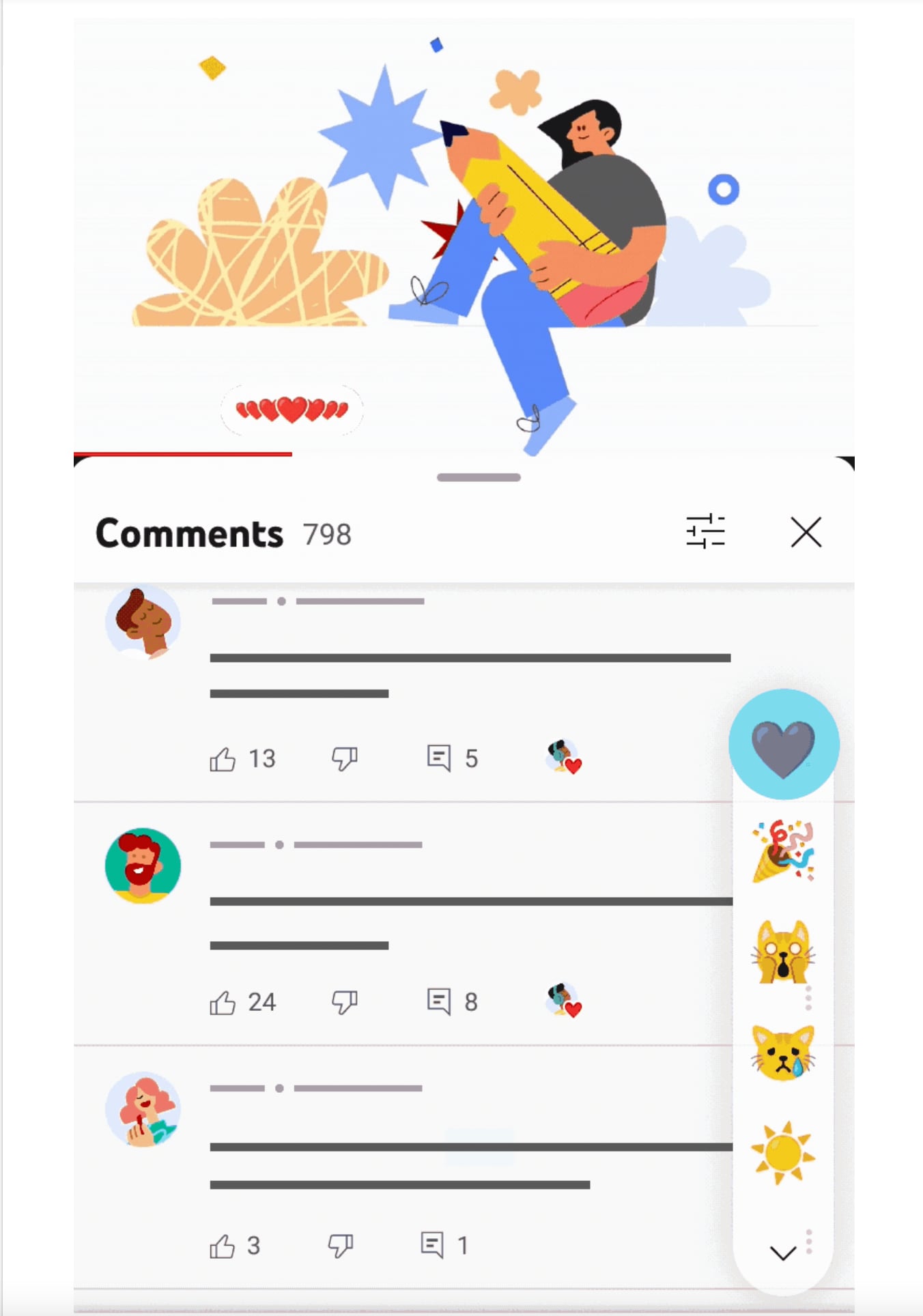 YouTube te permitirá reaccionar con emojis en videos,