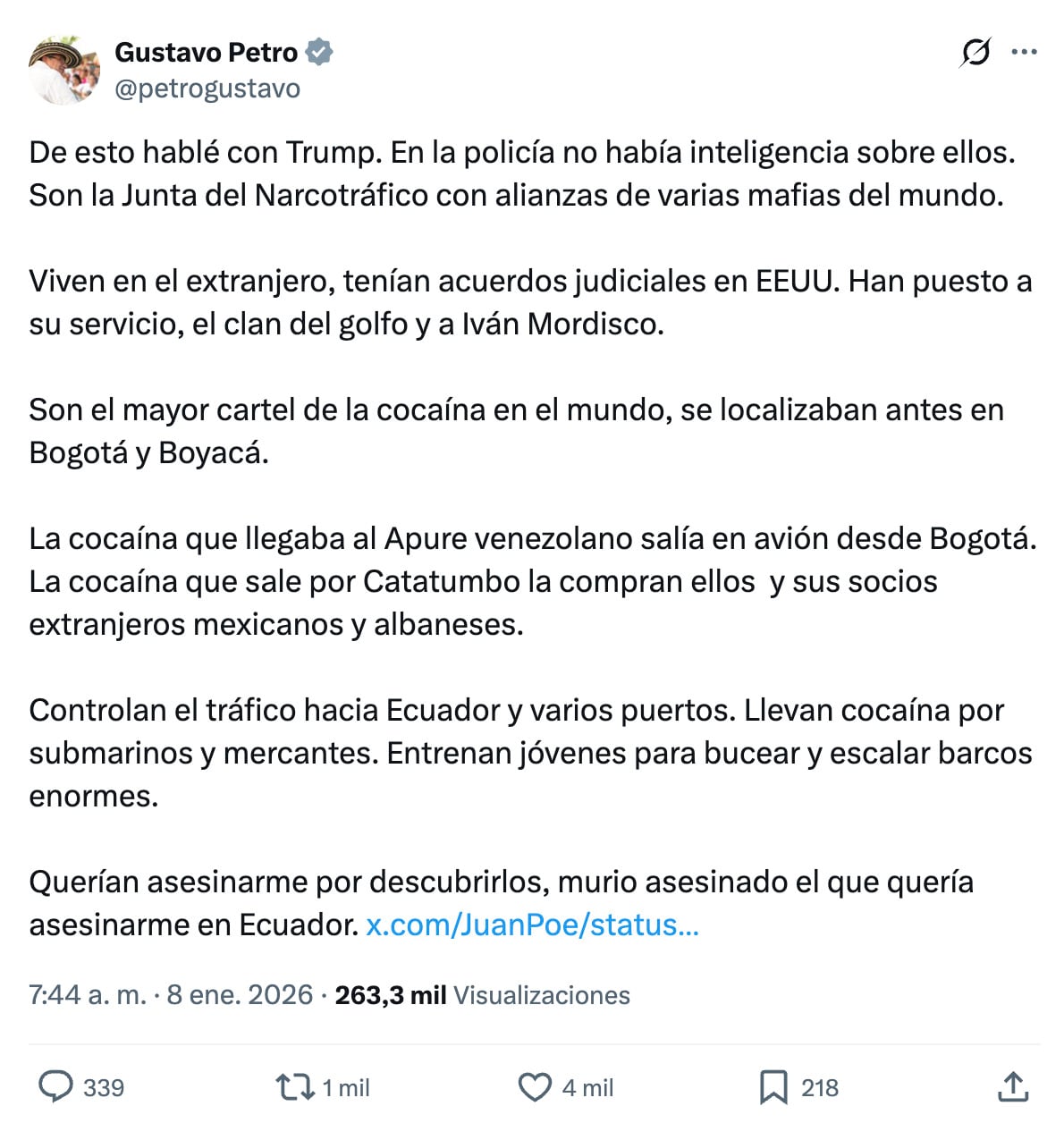 Estos fueron los temas que Gustavo Petro y Donald Trump hablaron durante su conversación