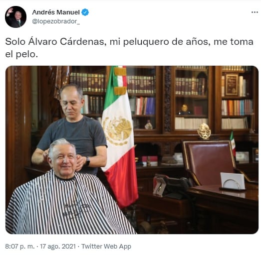 AMLO y su peluquero