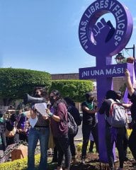 Instalación de la Antimonumenta en Morelia el 8 de marzo