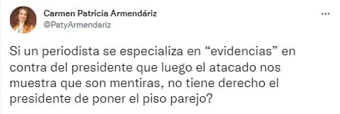 Patricia Armendáriz pregunta si AMLO no puede poner el "piso parejo"