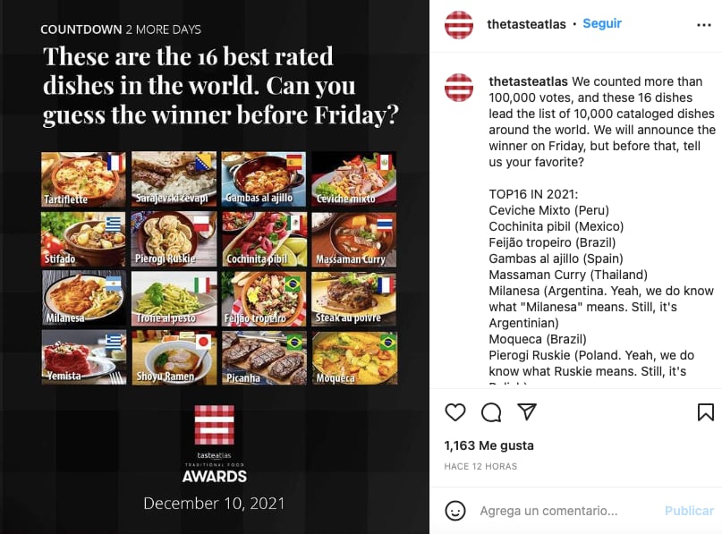 La cochinita pibil se posiciona en el top 16