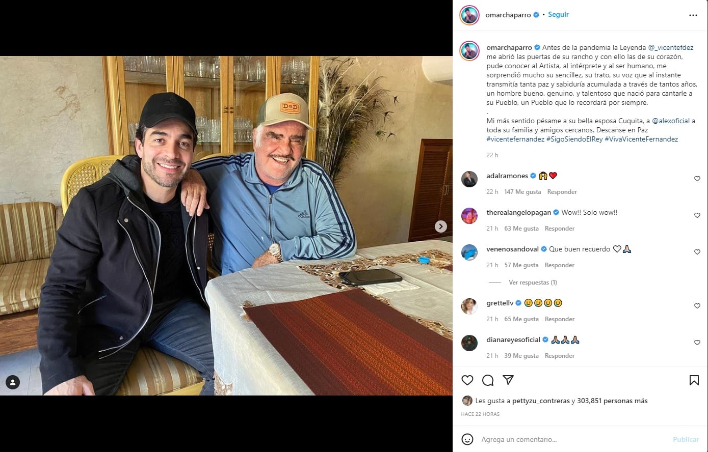 Omar Chaparro y Vicente Fernández