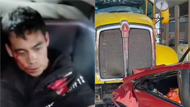 Trailero drogado choca contra auto de una familia en Circuito Exterior Mexiquense