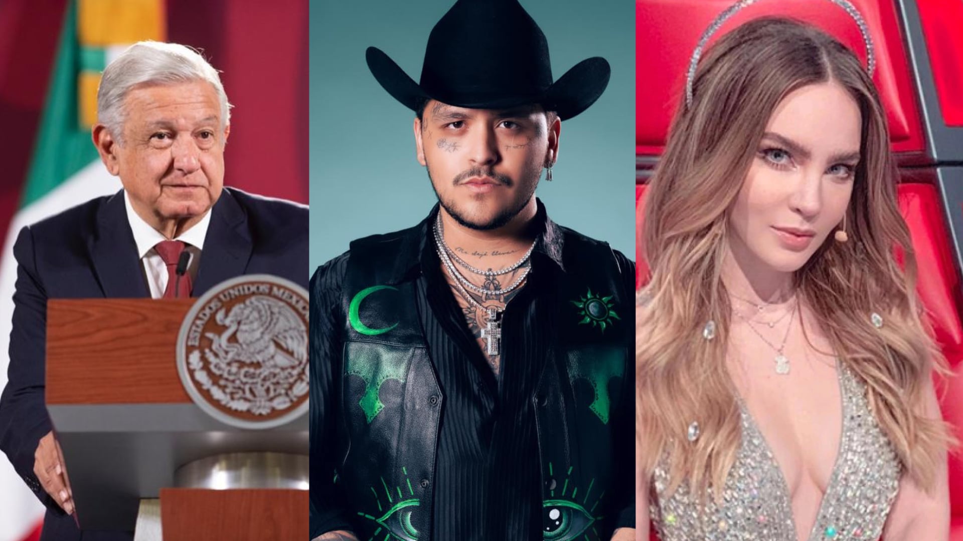 AMLO, Christian Nodal, Belinda
