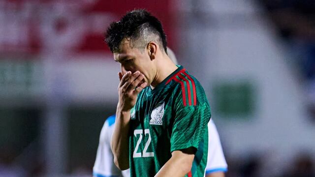 Hirving Lozano, en un partido de la Selección Mexicana.